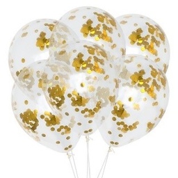 Confetti ballonnen goud 6 stuks