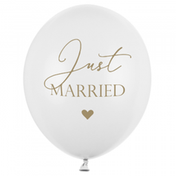 [HUW09] Ballons just married blanc-or (6pcs)