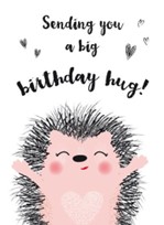 [KAA01] Birthday card "Birthday hug hedgehog"